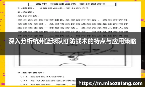 深入分析杭州篮球队盯防战术的特点与应用策略
